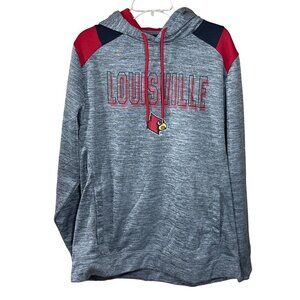Colosseum Men's Hoodie Sweatshirt University of Louisville Cardinals Red Gray Si